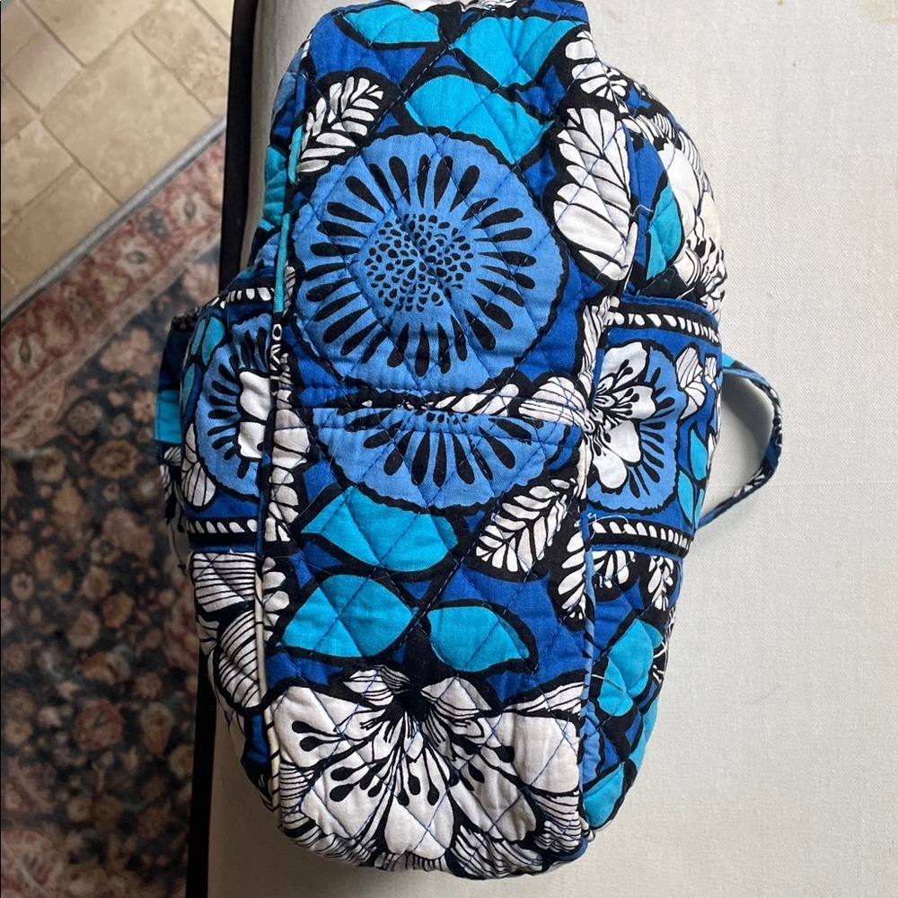 Vera Bradley Makeup Toiletries Travel Bag Blue Floral Hawaiian As Is - Picture 8 of 12